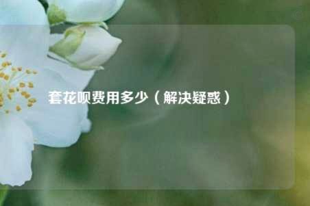 花呗套花呗真的没有手续费吗？